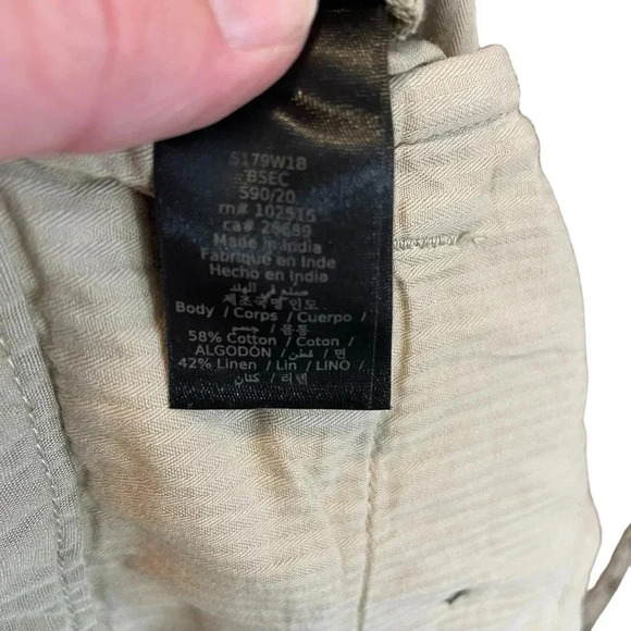 John Varvatos USA Linen Blend Flat Front Khaki Shorts - Picture 6 of 7